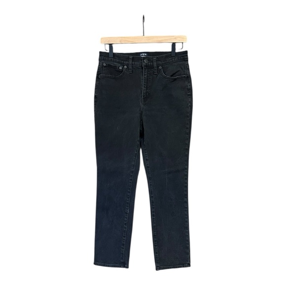 J. Crew Essential High Rise Cropped Straight Leg Jean Black Size 27 - Picture 3 of 11